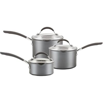 Circulon Set di pentole antigraffio – Set di pentole a induzione antiaderenti con coperchi, 14 cm, 16 cm e 18 cm, lavabili in lavastoviglie e forno con coperchio scolapiatti e bordi versatori Circulon Set di pentole antigraffio – Set di pentole a induzione antiaderenti con coperchi, 14 cm, 16 cm e 18 cm, lavabili in lavastoviglie e forno con coperchio scolapiatti e bordi versatori