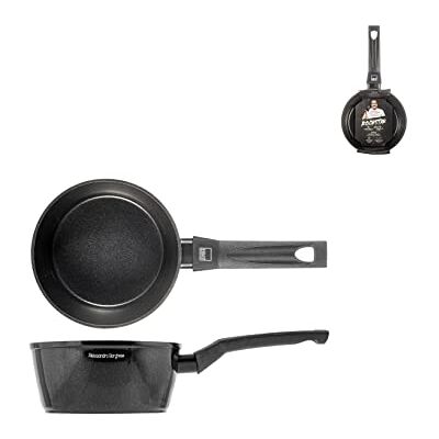 H&H Cooking Style Rockstar Casseruola 1 Manico Antiaderente, 16cm, Induzione. Il lusso della semplicità di Alessandro Borghese. H&H Cooking Style Rockstar Casseruola 1 Manico Antiaderente, 16cm, Induzione. Il lusso della semplicità di Alessandro Borghese.
