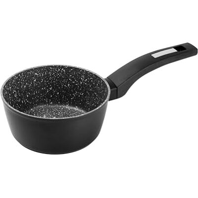 Zanetti , Casseruola Antiaderente Durapietra Black, Adatta a Tutti i Piani Cottura Incluso Induzione, Rivestimento Alto Spessore, Diametro 16 cm, 1 Manico, Colore Grigio Scuro Metallizzato Zanetti , Casseruola Antiaderente Durapietra Black, Adatta a Tutti i Piani Cottura Incluso Induzione, Rivestimento Alto Spessore, Diametro 16 cm, 1 Manico, Colore Grigio Scuro Metallizzato