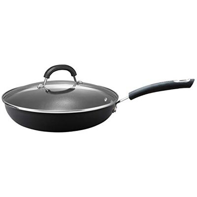 Circulon Total Padella antiaderente con coperchio, 30 cm, grande padella a induzione, adatta per forno e lavastoviglie Circulon Total Padella antiaderente con coperchio, 30 cm, grande padella a induzione, adatta per forno e lavastoviglie