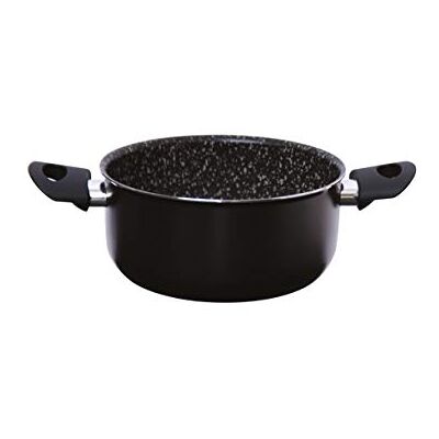 Excelsa Rock'N'Cook Casseruola Antiaderente 2 Manici, Alluminio, Nero Excelsa Rock'N'Cook Casseruola Antiaderente 2 Manici, Alluminio, Nero