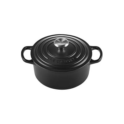 LE CREUSET Cocotte rotonda Evolution in ghisa vetrificata con Coperchio, diameter 18 cm, Nero Matt, LE CREUSET Cocotte rotonda Evolution in ghisa vetrificata con Coperchio, diameter 18 cm, Nero Matt,