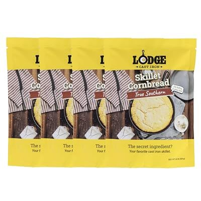 Lodge Padella in ghisa per pane di mais – Coppia con padella in ghisa, padella a cuneo, padella per mais o teglia per muffin, ingredienti di qualità, 473,6 g (4 pezzi) – True Southern Lodge Padella in ghisa per pane di mais – Coppia con padella in ghisa, padella a cuneo, padella per mais o teglia per muffin, ingredienti di qualità, 473,6 g (4 pezzi) – True Southern