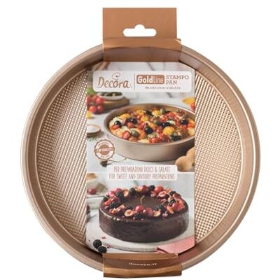 Decora Modello Rotondo Antiaderente Oro Rosa Ø24,5cm - Stampo da forno Decora Modello Rotondo Antiaderente Oro Rosa Ø24,5cm - Stampo da forno