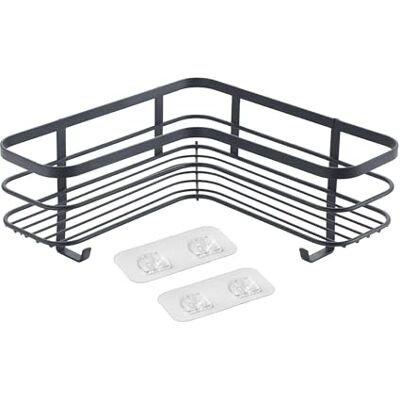 Metaltex Estante Baño en L con Adhesivo Serie ORIGIN LAVA de . Acabado Touch-Therm® Color Negro Metaltex Estante Baño en L con Adhesivo Serie ORIGIN LAVA de . Acabado Touch-Therm® Color Negro