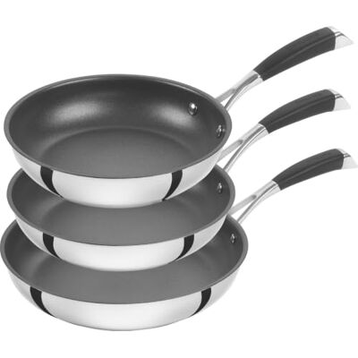 ZWILLING 65249-000-0 Set di Padelle, 3 Pezzi, 20 + 24 + 28 cm, Acciaio 18/10, Argento/Nero ZWILLING 65249-000-0 Set di Padelle, 3 Pezzi, 20 + 24 + 28 cm, Acciaio 18/10, Argento/Nero