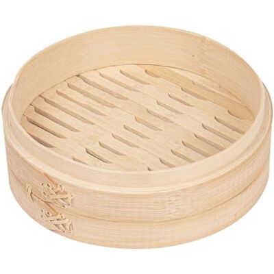 Garcia de Pou Maxi dim-sum vaporiera in bambù naturale, Ø 20 x 6 cm – 4 unità Garcia de Pou Maxi dim-sum vaporiera in bambù naturale, Ø 20 x 6 cm – 4 unità