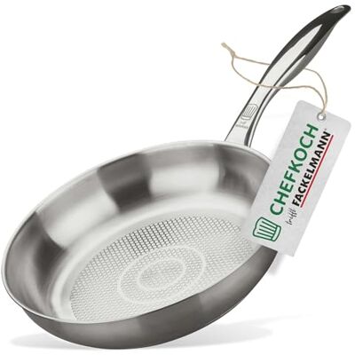Fackelmann Padella Chefkoch Ø24 cm con fondo a nido d'ape Padella in acciaio inox di alta qualità Adatta a tutti i tipi di cucina (compresa l'induzione) Ø24 x 0.5 cm Fackelmann Padella Chefkoch Ø24 cm con fondo a nido d'ape Padella in acciaio inox di alta qualità Adatta a tutti i tipi di cucina (compresa l'induzione) Ø24 x 0.5 cm