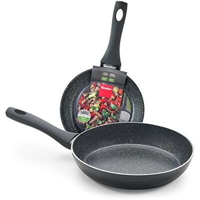 Metaltex Set 2 padelle in alluminio forgiato 20 + 24 cm Metaltex Set 2 padelle in alluminio forgiato 20 + 24 cm