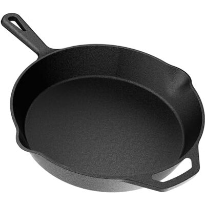 YASHE Bistecchiera in Ghisa 26cm, Padella in Ghisa per Carne, Padella Piatta Ideale per Grigliare e Verdure, Resistente al Calore per Uso Interno ed Esterno YASHE Bistecchiera in Ghisa 26cm, Padella in Ghisa per Carne, Padella Piatta Ideale per Grigliare e Verdure, Resistente al Calore per Uso Interno ed Esterno