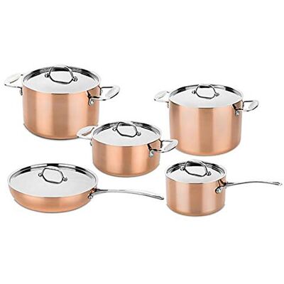 Set di Cucina in Rame Mepra Toscana - 12 Pezzi, Non-Induzione Set di Cucina in Rame Mepra Toscana - 12 Pezzi, Non-Induzione