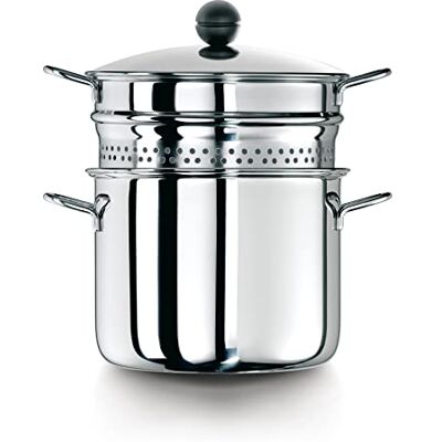 Barazzoni CuociPasta con Coperchio e Ponticello in Acciaio Inox 18/10, ø22cm, capacità 6Lt, Acciaio inox 18/10. Made in Italy. Barazzoni CuociPasta con Coperchio e Ponticello in Acciaio Inox 18/10, ø22cm, capacità 6Lt, Acciaio inox 18/10. Made in Italy.