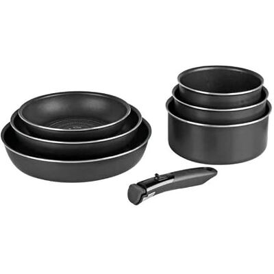 Sitram Set di 3 padelle Ø 16-18-20 cm e 3 casseruole Ø 20-24-28 cm, con Manico Rimovibile, Alluminio Sitram Set di 3 padelle Ø 16-18-20 cm e 3 casseruole Ø 20-24-28 cm, con Manico Rimovibile, Alluminio