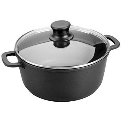 Lacor 25828 Pentola in alluminio pressofuso 28cm con coperchio in vetro Lacor 25828 Pentola in alluminio pressofuso 28cm con coperchio in vetro