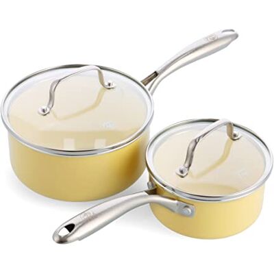 Set di Pentole in Ceramica Antiaderente GreenLife - 4 pezzi - Giallo Set di Pentole in Ceramica Antiaderente GreenLife - 4 pezzi - Giallo