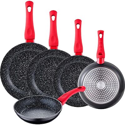 San Ignacio Pack 6 padelle Energy Ø18/20/22/24/26/28 cm, alluminio forgiato, nero San Ignacio Pack 6 padelle Energy Ø18/20/22/24/26/28 cm, alluminio forgiato, nero