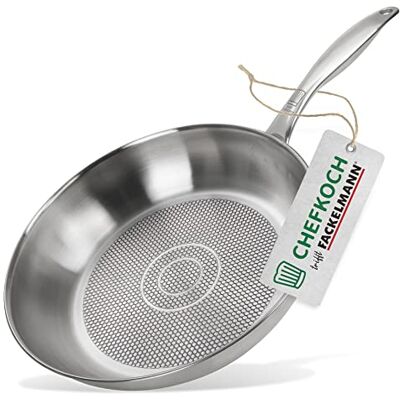 Fackelmann Padella Chefkoch Ø28 cm Monaco con base a nido d'ape Padella in acciaio inox di alta qualità Adatta a tutti i tipi di fornelli (anche a induzione) Fackelmann Padella Chefkoch Ø28 cm Monaco con base a nido d'ape Padella in acciaio inox di alta qualità Adatta a tutti i tipi di fornelli (anche a induzione)