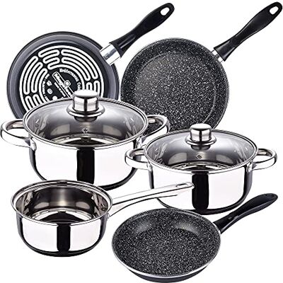 San Ignacio Batteria da cucina 5 pezzi Cassel, acciaio inossidabile, con set di padelle (18/20/24 cm) MAGefSA K2 Gransasso in acciaio smaltato San Ignacio Batteria da cucina 5 pezzi Cassel, acciaio inossidabile, con set di padelle (18/20/24 cm) MAGefSA K2 Gransasso in acciaio smaltato