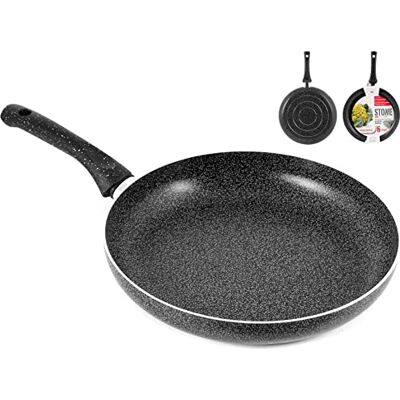 Home in Rombo Padella Antiaderente Stone Cm30 Pentole E Preparazione Cucina, Pietra, Antracite, 30 cm Home in Rombo Padella Antiaderente Stone Cm30 Pentole E Preparazione Cucina, Pietra, Antracite, 30 cm