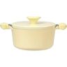 AKIS ALIVE KITCHEN IDEA STUDIO AKIS Pentola con coperchio in alluminio pressofuso, 20 cm, a induzione, colore: Giallo