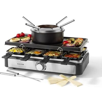Salter Set raclette e fonduta 2 in 1, elettrico, 1400 W Salter Set raclette e fonduta 2 in 1, elettrico, 1400 W