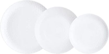 Luminarc Pampille Bianco Stoviglie Opal 18 Pezzi 6 Persone Bianco