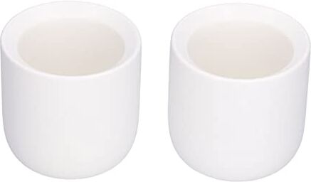 Deror Tazza da caffè in ceramica smussata da 2 pezzi Tazza da caffè fatta a mano addensata da 100 ml per il ristorante dell'home office(bianco)