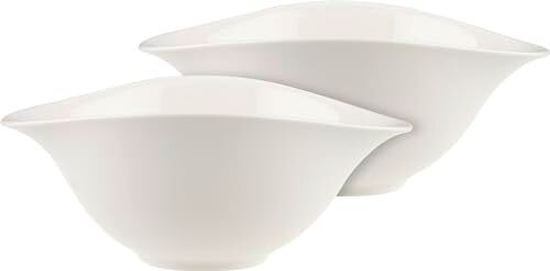 Villeroy & Boch Dune Vapiano Set di Insalatiere, 2 Pezzi, Porcellana Premium, Bianco, 2-tlg, 2 unità