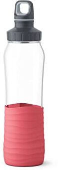 Emsa Drink2GO Glas Trinkflasche 0,7L rd   korall-rot