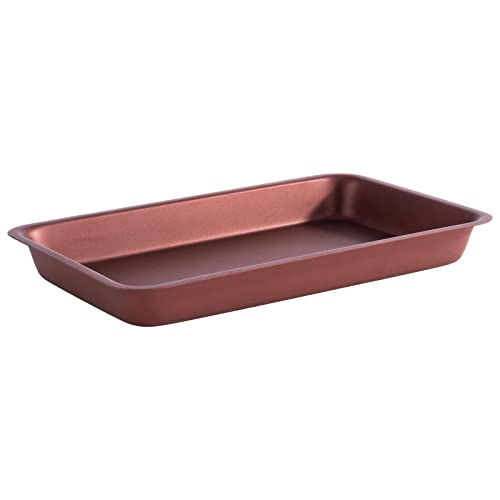 APS Vassoio, 25,5 x 16 cm, altezza: 3 cm, in acciaio inox, colore: rosso rame 0,7 litri