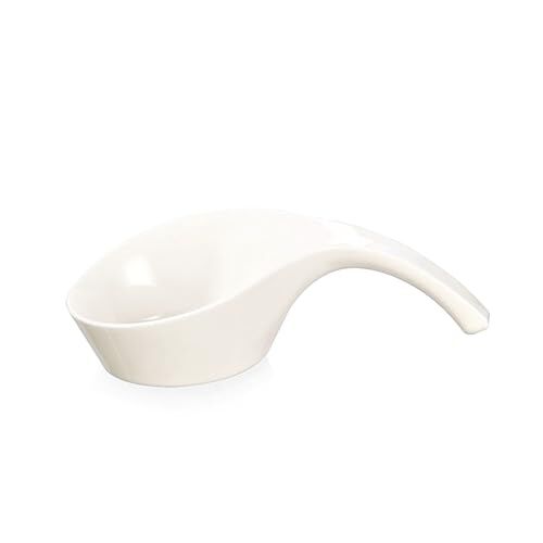 LACOR Servizio da Tavola Catering Degustare, Cucchiaio, Melamina, Adatto per Lavastoviglie, Impilabile, Senza BPA, 35 ml, Bianco, Misure: 13x6.5 cm