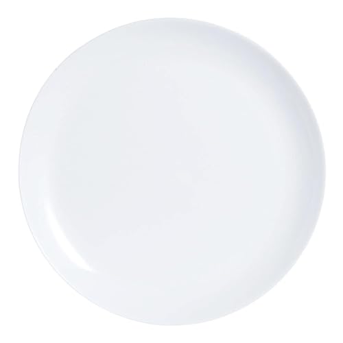 Luminarc , Set di 6 piatti da dessert in vetro opale extra resistente, 25 cm, colore bianco