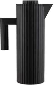 Alessi Plissé  Caraffa Termoisolante di Design con Vetro Termico Interno a Doppia Parete, in Resina Termoplastica, 100 cl, Nero