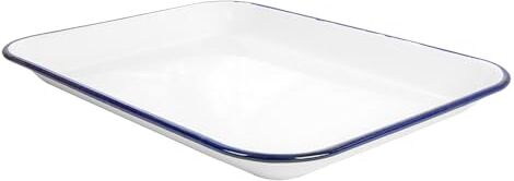 Garcia de Pou 6 unità Vassoi rettangolari 'Enamelware' 34,5 x 25,5 x 2,8 cm bianco ferro smaltato