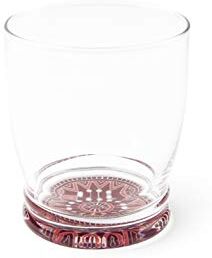 Excelsa Mandala Rosso Set 6 Bicchieri Acqua con Fondo Decorato, Vetro