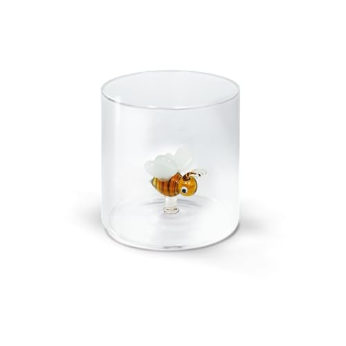 Western Digital Bicchiere in vetro borosilicato. Capacità 250 ml. Decoro ape.