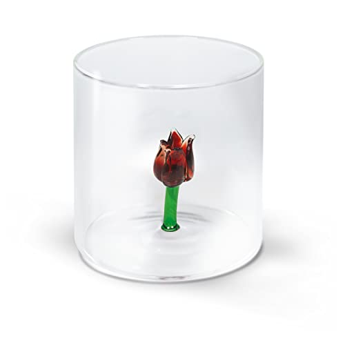 Western Digital Bicchiere in vetro borosilicato. Capacità 250 ml. Decoro tulipano.
