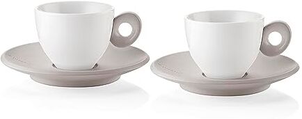 Guzzini EVERYDAY Set 2 Tazzine da Caffè con Piattino Grigio Tortora