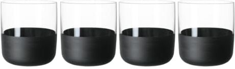 Villeroy & Boch Manufacture Rock bicchierino da shot / bicchierino da liquore set da 4 pz., cristallo con fondo nero opaco, capacità 40 ml