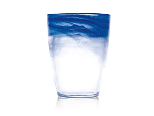 H&H set 6 bicchieri alabastro in vetro blu cl35