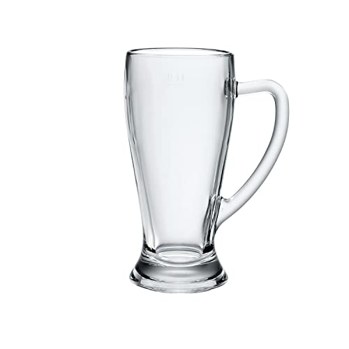 Bormioli Rocco Confezione 6 Bicchieri Vetro Baviera con Manico, Cl 38, Glass, Trasparente