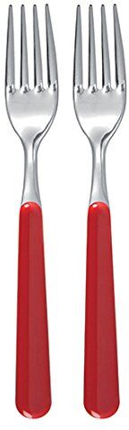 Excelsa Set Forchette in Acciaio Inox, Rosso, 2 Pezzi