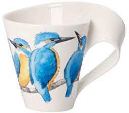 Villeroy & Boch Newwave Caffè Tazza da Caffè "Martin Pescatore", 300 ml, Altezza: 11 cm, Porcellana Premium, Blu/Multicolore