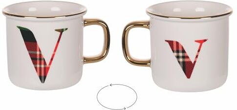 Tivoli Tazza 300 ml in new bone China, tartan, Monogram V