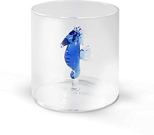 Western Digital Bicchiere in vetro borosilicato. Capacità 250 ml. Decoro cavalluccio.