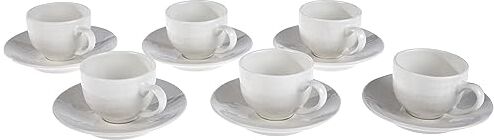 Tognana Victoria, Set 6 Tazze Caffè con Piattino, Porcellana, Bianco