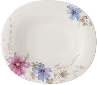 Villeroy & Boch Mariefleur Piatto Fondo Ovale, 24 x 21 cm, Porcellana Premium, Gris