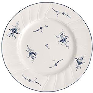 Villeroy & Boch Old Lu x Embourg-Piatto da Colazione, 21 cm, Porcellana Premium, Blu, Bianco