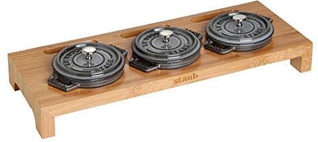 STAUB Accessories 40510-299-0 Supporto in Legno Bambù per Mini Cocottes, 170 x 445 x 55 mm