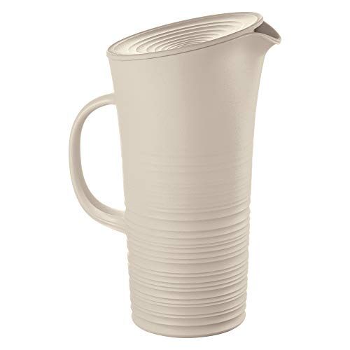 Guzzini Tierra Caraffa con Coperchio, Post Consumed Recycled Poliestereastic, Argilla, 01